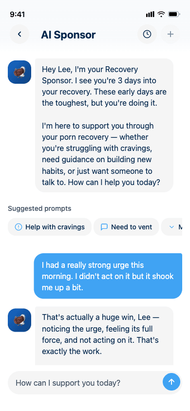 Cold Turkey AI recovery coach in conversation